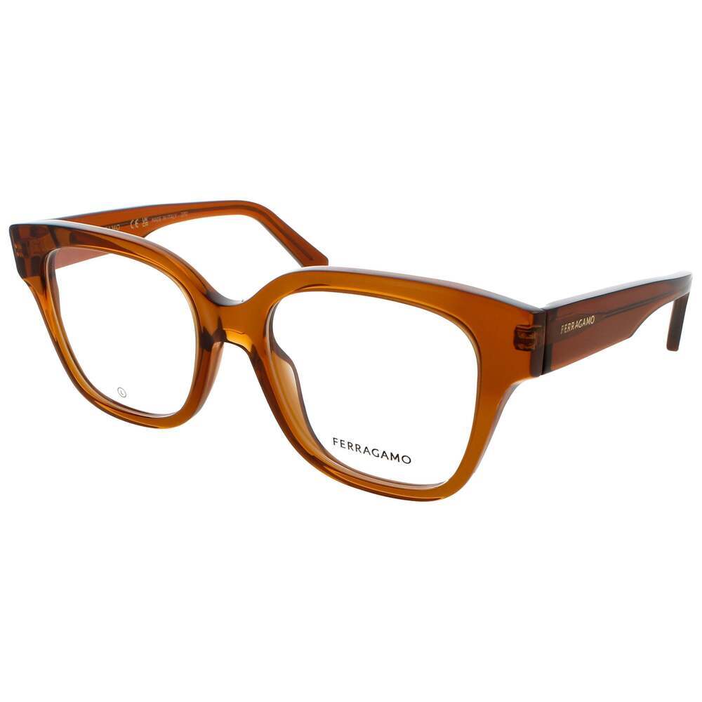 NWT Salvatore Ferragamo SF2952N Transparent Caramel 53mm Eyeglasses
